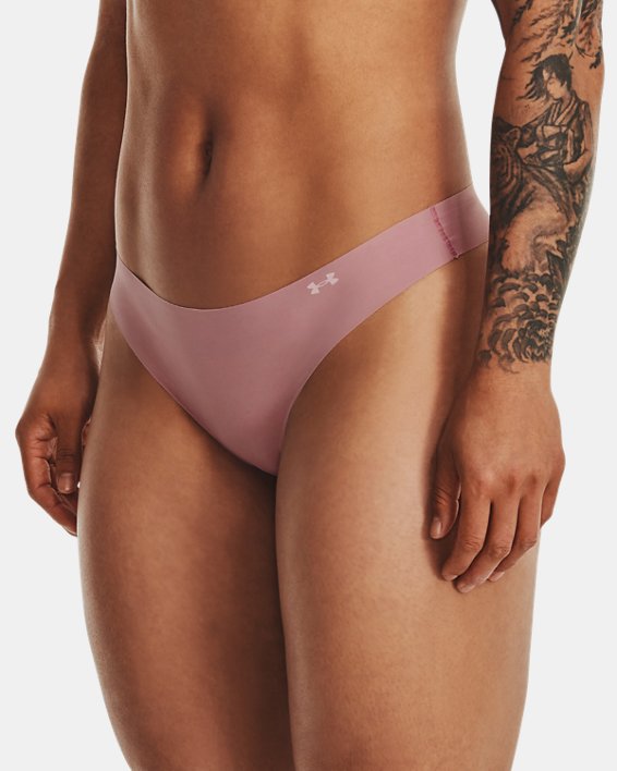 Women's UA Pure Stretch Thong 3-Pack, Pink, pdpMainDesktop image number 0